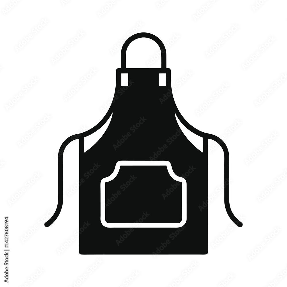 Kitchen Apron icon of silhouette vector illustration on white background Kitchen Apron icon of silhouette vector illustration on white background