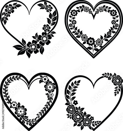 Floral Custom Heart svg