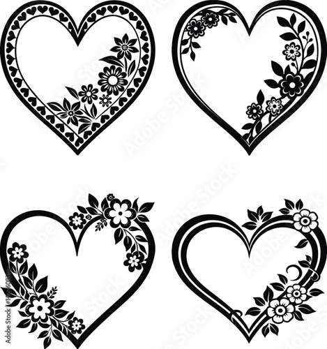 Floral Custom Heart svg