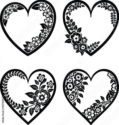 Floral Custom Heart svg