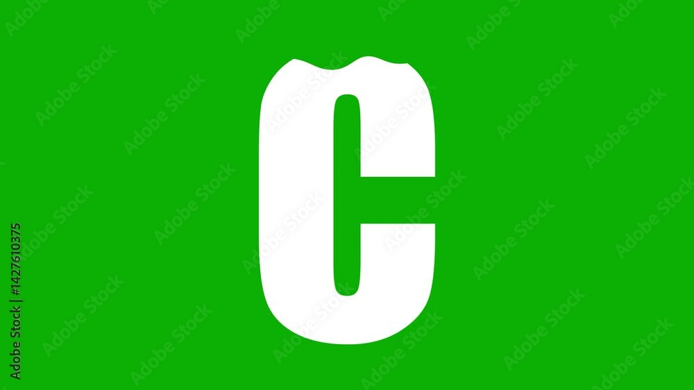 Abstract Green Screen Animation: Stylized Letter 'C' Morphing Sequence Abstract Green Screen Animation: Stylized Letter 'C' Morphing Sequence