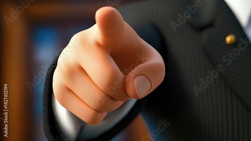 Youre Next Businessman Pointing Finger Closeup.