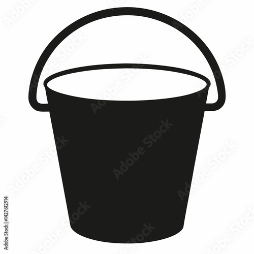 black plastic bucket