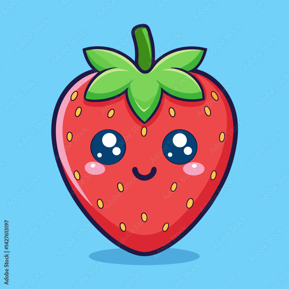 Obraz premium strawberry on blue background