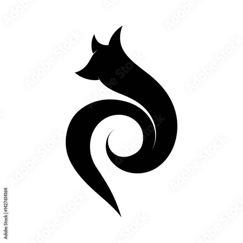 Abstract stylized fox silhouette design, concept for logo, branding, and mascot design