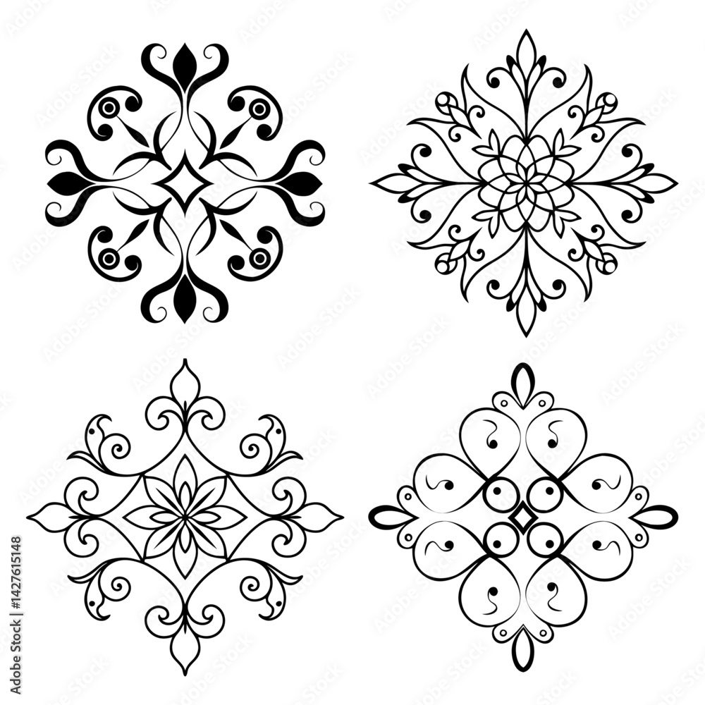 Fototapeta premium set of floral elements