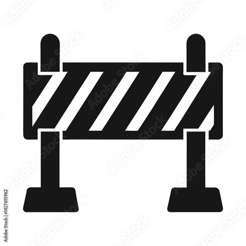 Road barrier icon of silhouette vector illustration