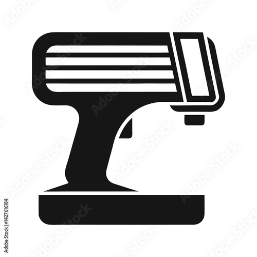 Bar Code Scanner icon of silhouette vector illustration