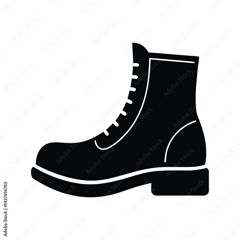 Boot icon of silhouette vector illustration Boot icon of silhouette vector illustration