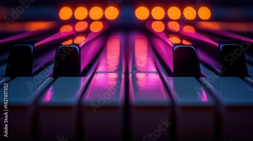 pink and purple piano keys