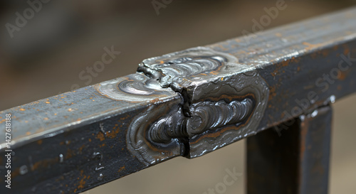Metalwork Artisan Demonstrates Precise Welding On Structural Steelwork Junction