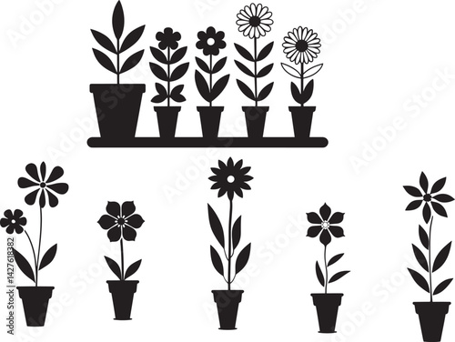 set of flowers