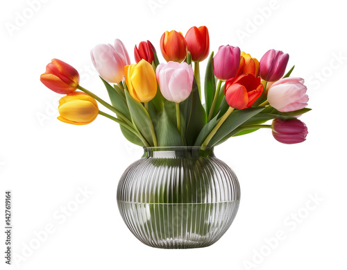 Wallpaper Mural Tulips in vases isolated on transparent background, high quality photo Torontodigital.ca