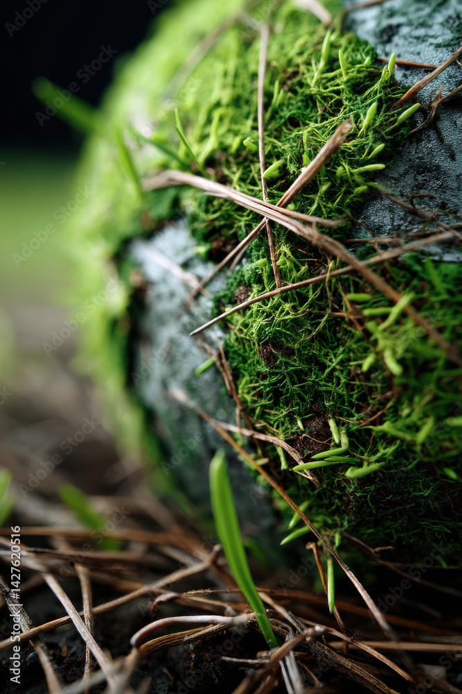 Green Earth covered with grass and moss Green Earth covered with grass and moss