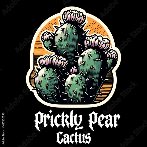 Vector illustration of prickly pear cactus
