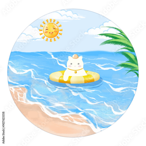 Summer Vibes with Tropical Beach Outdoor Adventure and Relaxed Travel Atmosphere