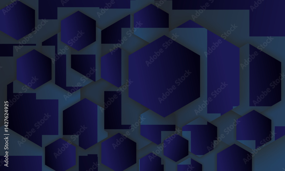 Obraz premium 3D Hexagonal Blue Structure