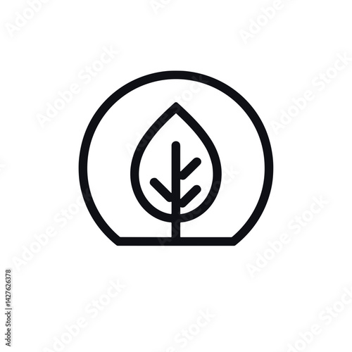 Minimalist reforestation icon symbolizing ecological conservation