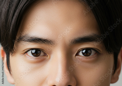 Close-up of a young man's eyes