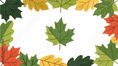 Maple leaf vector pattern, enclosing a border.