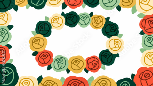 Rose vector pattern, enclosing a border.