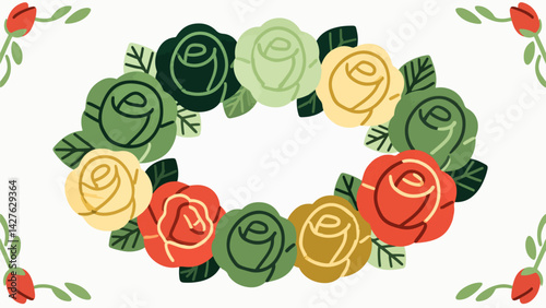 Rose vector pattern, enclosing a border.