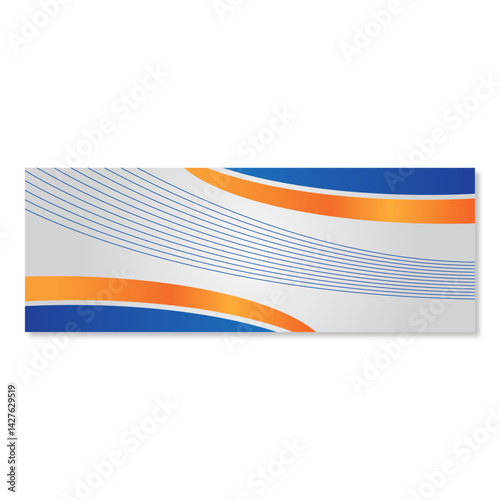 Abstract background blue orange banner presentation elegant