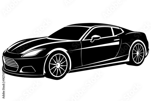 A sleek, modern sports car in a striking black and white design, embodying speed and luxury, ready to hit the open road. generative AI