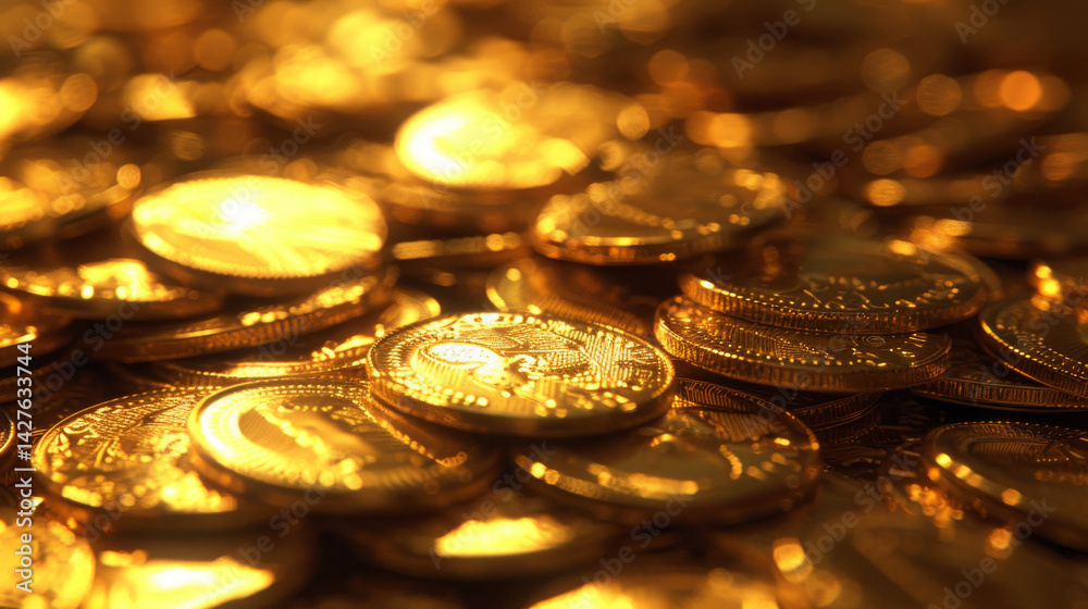Reflection of Golden Coins in Light Reflection of Golden Coins in Light