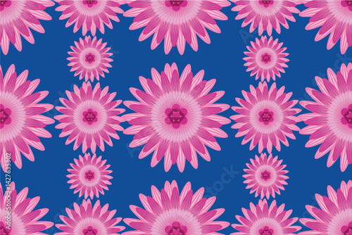 seamless pattern with pink flowers