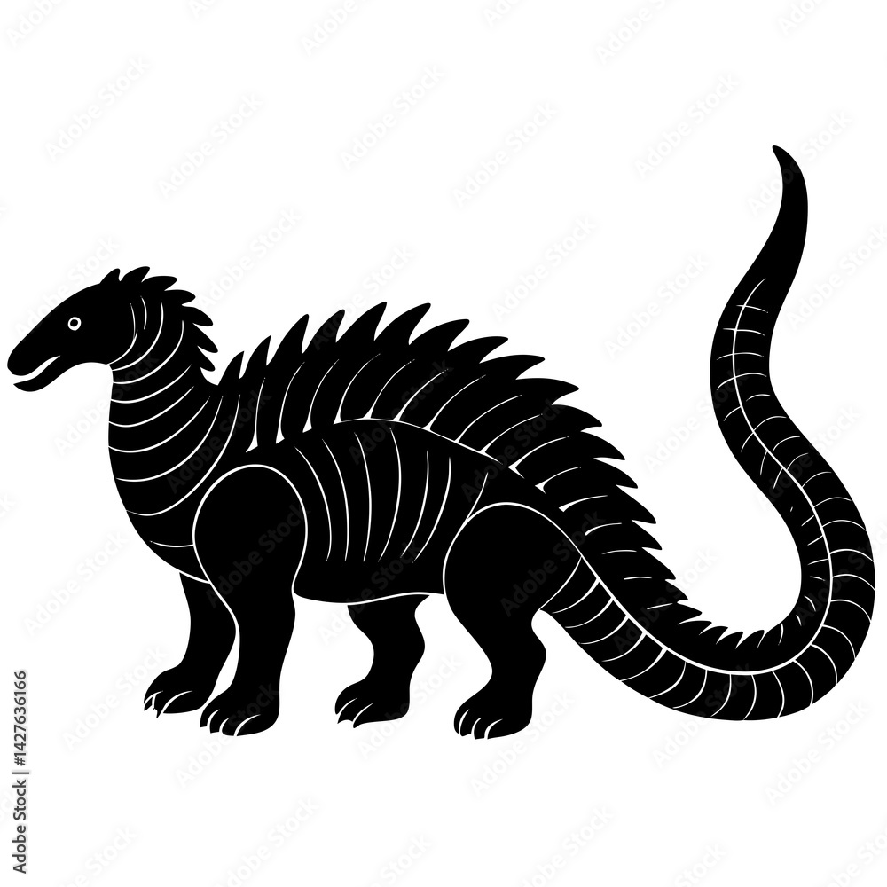 Fototapeta premium Fukuiraptor Vector Silhouette