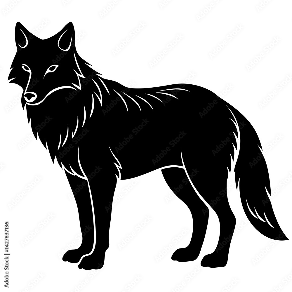 Obraz premium wolf silhouette side