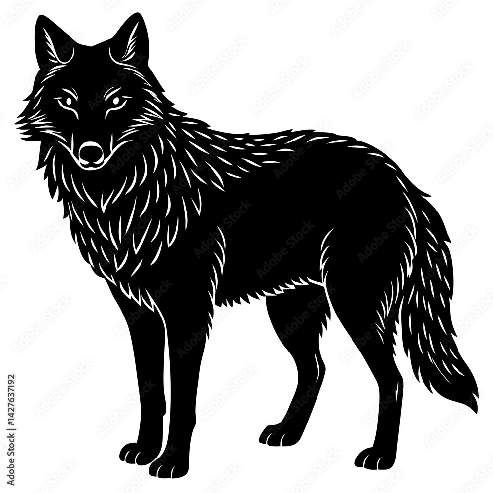 wolf silhouette side wolf silhouette side