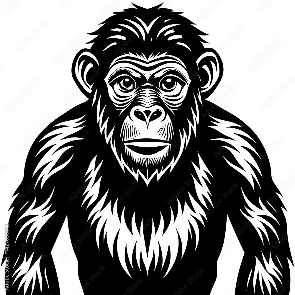 Obraz premium black silhouette of a Monkey animal