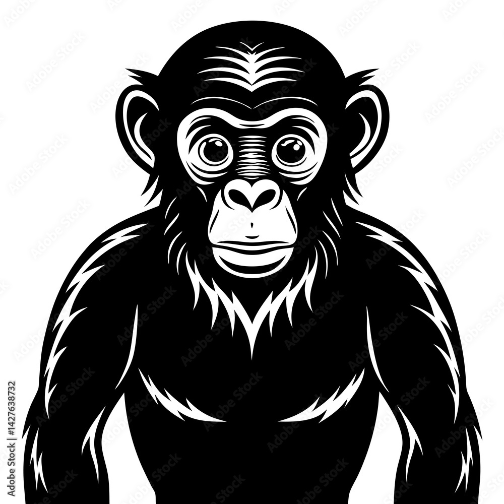 Obraz premium black silhouette of a Monkey animal