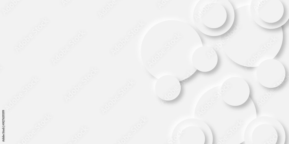 Abstract white background with 3D circles pattern, interesting white grey vector background.Futuristic abstract background. Glowing circle lines design.Suit for poster, banner, cover, presentation,etc Abstract white background with 3D circles pattern, interesting white grey vector background.Futuristic abstract background. Glowing circle lines design.Suit for poster, banner, cover, presentation,etc