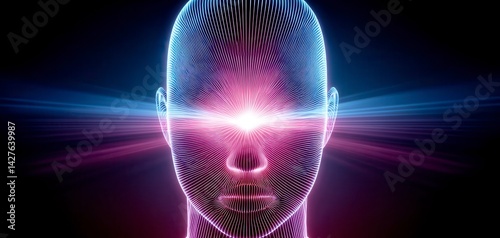 Futuristic AI Concept Breaking Through Barriers. Innovative neural network unlocks potential revolutionizing automation data insight and machine learning for advanced problem solving