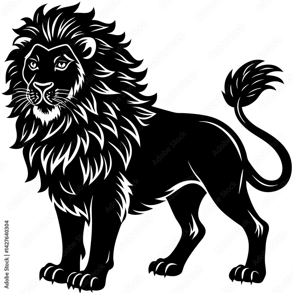 Obraz premium black silhouette of a Lion animal