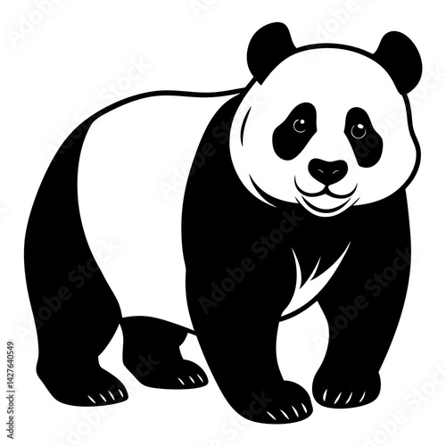 black silhouette of a Panda animal 