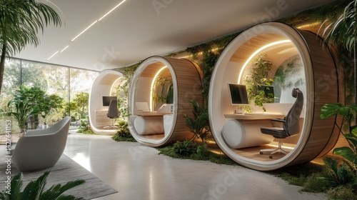 Biophilic Office Design EcoFriendly Workspace.