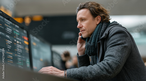 Business Traveler on Phone:...