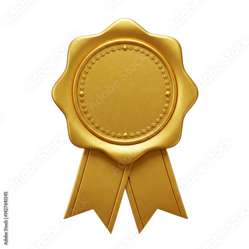 gold seal wax with ribbon transparent background 