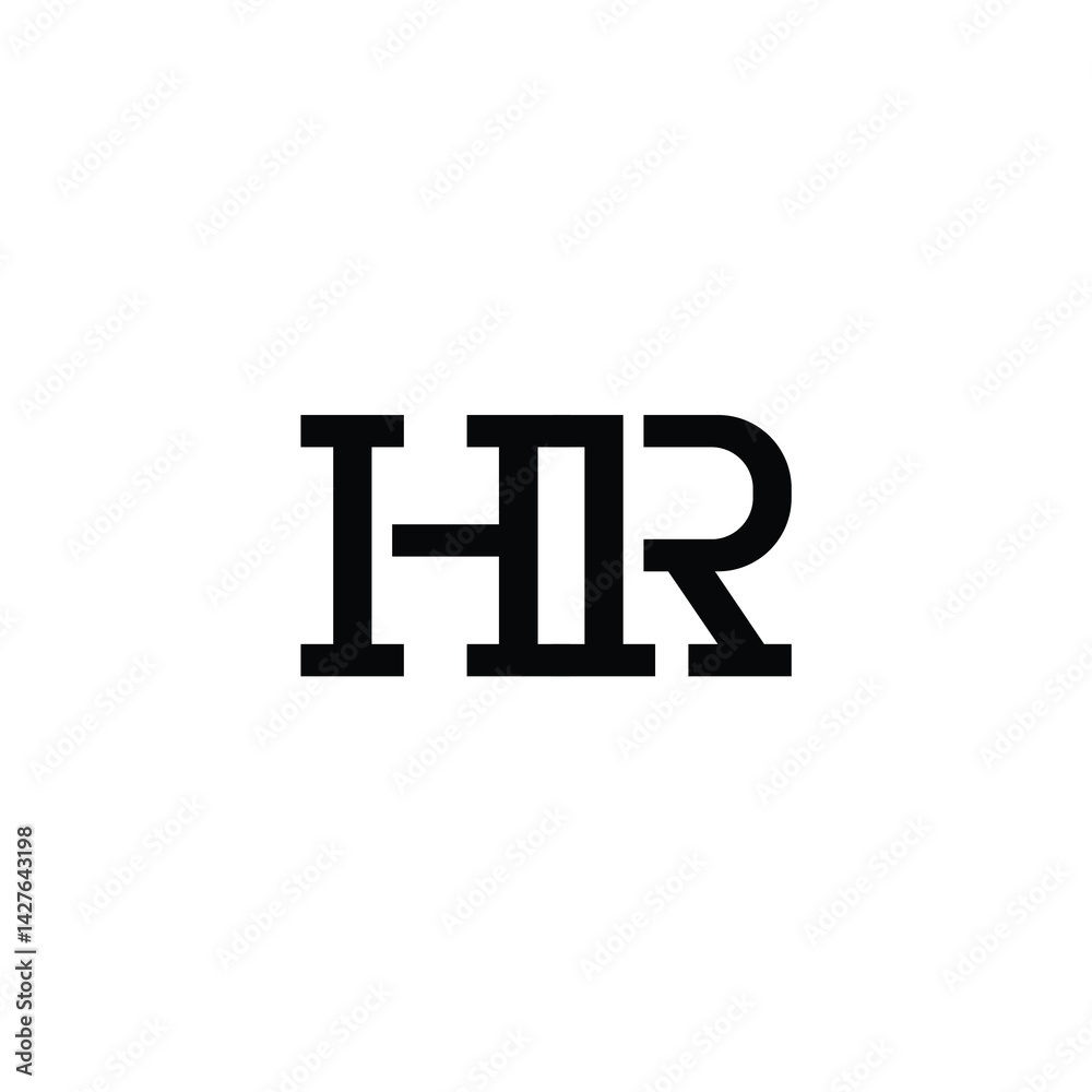 Obraz premium HR monogram logo design letter text name symbol monochrome logotype alphabet character simple logo