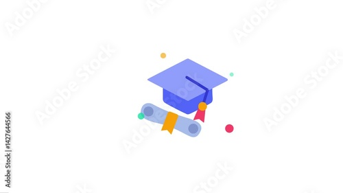 graduate . graduate icon , graduate animation , Graduation cap icon , line icon animation , Graduation day, graduation cap , congratulations , diploma , line icon animation , successful,  degree Anima