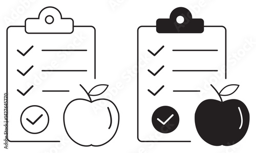Nutrition icon symbol set. Vector illustration of Healthy Eating, Nutrition