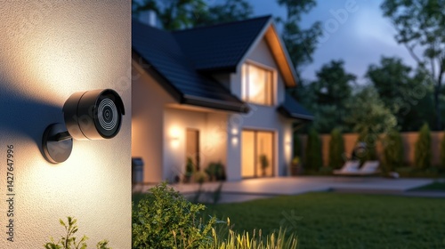 Secure Smart Home Nighttime Security Camera View.