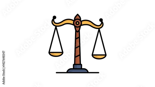 Scales of justice animated icon. animated icon related to law. suitable for user interface, provide visual feedback and more. alpha channel. green screen and transparent background