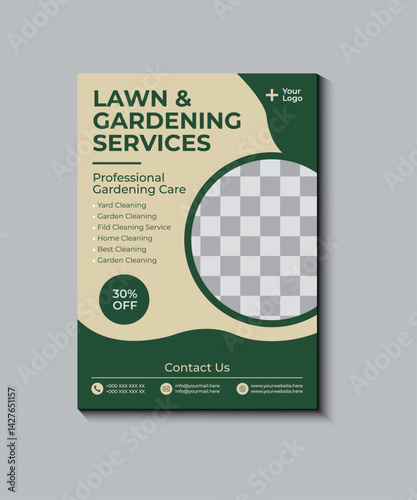 Lawn and gardening service flyer design