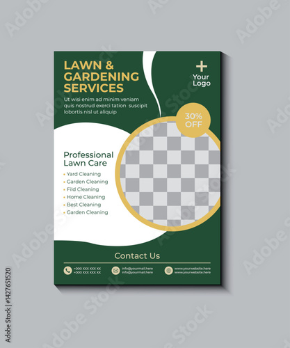 Lawn and gardening service flyer design