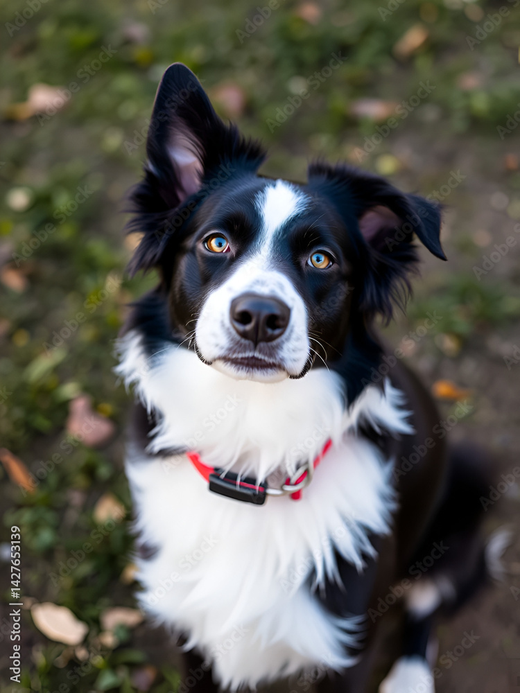 black and white border collie dog black and white border collie dog